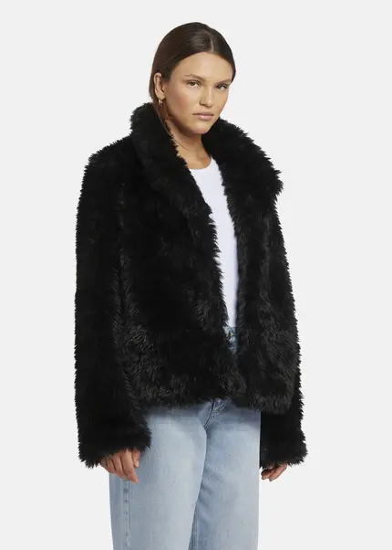 Nicowa Eco-shearling jacket - FANIWO in BLACKarticle number NC9A22906019E-002 VIP-Rabatte