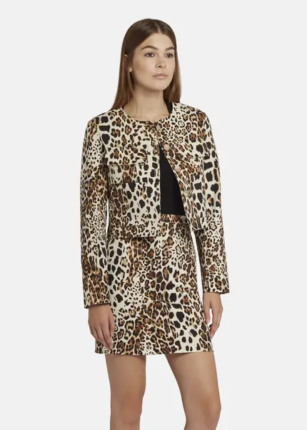 Nicowa Boxy Leo jacket - NICEO in BLACK LEOarticle number NC9A22803017E-151 Neueste Stile