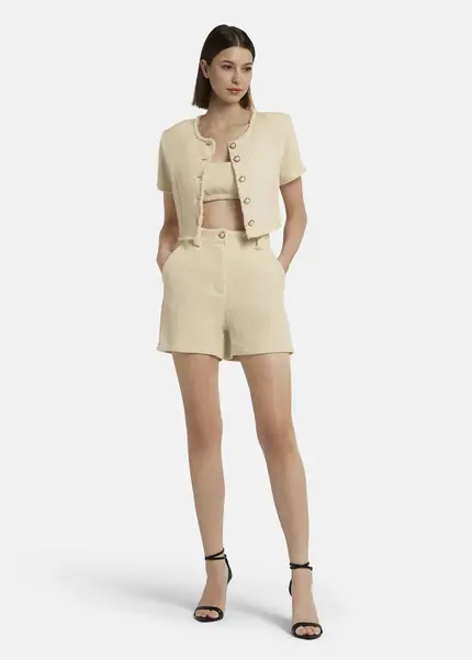 Nicowa Cropped Bouclé blazer - BIANCIWO in CREAMarticle number NC9A12605011E-072 Letzter Tag