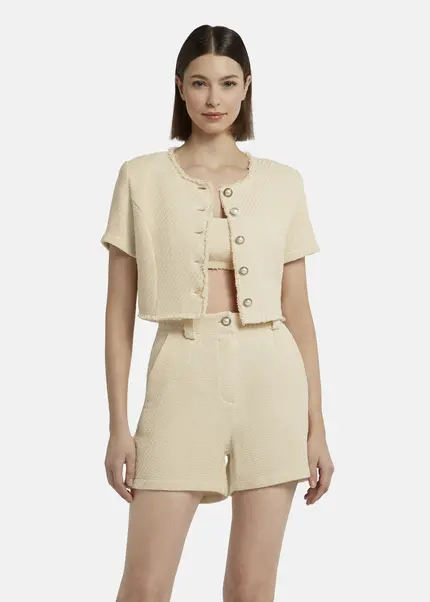 Nicowa Cropped Bouclé blazer - BIANCIWO in CREAMarticle number NC9A12605011E-072 Letzter Tag