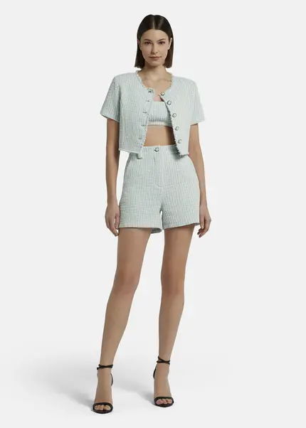 Nicowa Cropped Bouclé blazer - BIANCIWO in LIGHT BLUEarticle number NC9A12605025E-025 Zeitbegrenzte Promotion