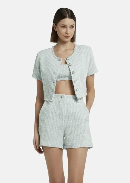 Nicowa Cropped Bouclé blazer - BIANCIWO in LIGHT BLUEarticle number NC9A12605025E-025 Zeitbegrenzte Promotion