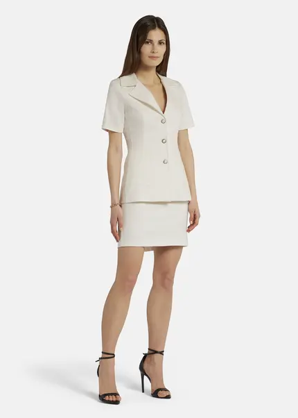 Nicowa Short sleeved blazer - RILAWA in WHITEarticle number NC9A12401011E-004 Bis zu 50% Rabatt