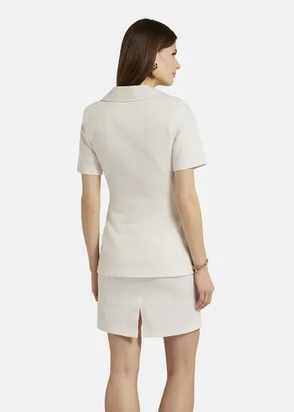 Nicowa Short sleeved blazer - RILAWA in WHITEarticle number NC9A12401011E-004 Bis zu 50% Rabatt