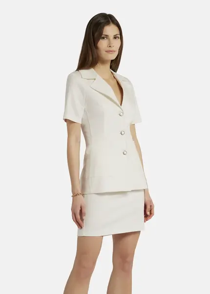 Nicowa Short sleeved blazer - RILAWA in WHITEarticle number NC9A12401011E-004 Bis zu 50% Rabatt