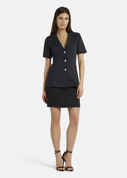 Nicowa Short sleeved blazer - RILAWA in BLACKarticle number NC9A12401019E-002 Bis zu 60% Rabatt