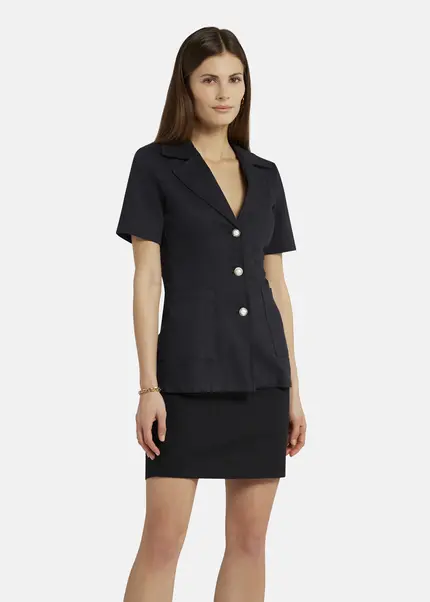 Nicowa Short sleeved blazer - RILAWA in BLACKarticle number NC9A12401019E-002 Bis zu 60% Rabatt