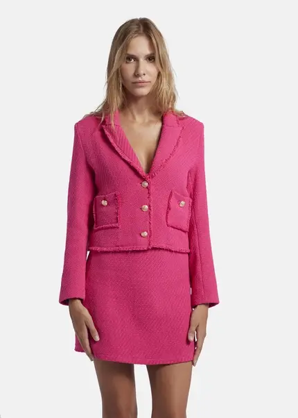 Nicowa Cropped blazer in bouclé - BAGIWO in PINKarticle number NC7A32001044E-139 Sonderangebot der Fabrik