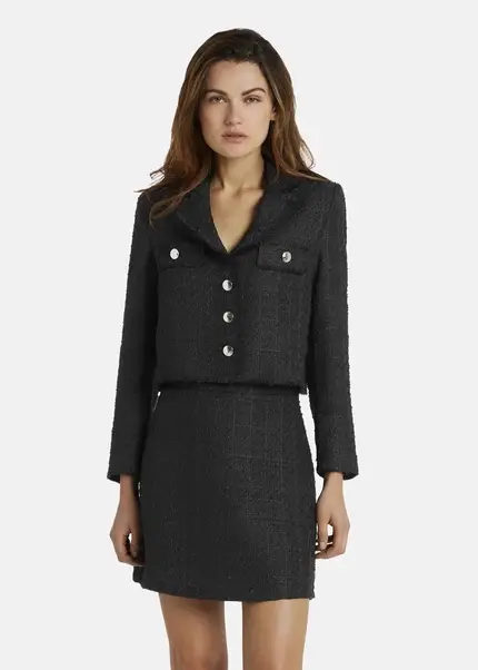 Nicowa Cropped blazer in bouclé - BAGIWO in BLACKarticle number NC7A32002019E-002 Vierteljährliche Förderung