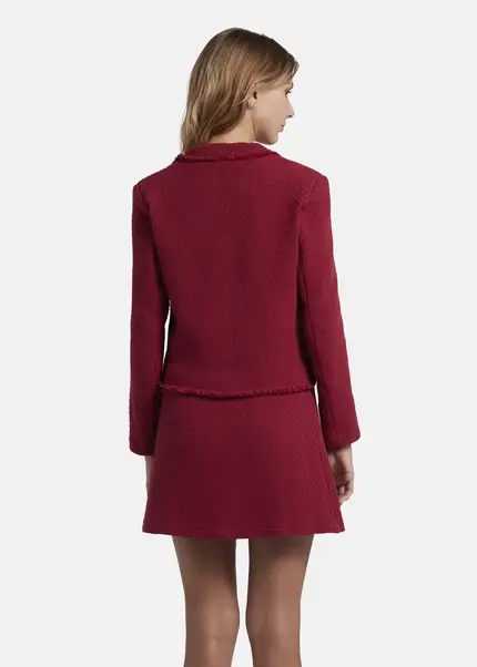Nicowa Cropped blazer made of bouclé BAGIWO in dark berryarticle number NC8A22505034E-011 Bis zu 55% Rabatt
