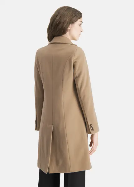 Nicowa Wool coat with faux flap pockets – KAMOWA in CAMELarticle number NC5A52004022E-101 Kostenloser Versand international