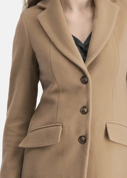 Nicowa Wool coat with faux flap pockets – KAMOWA in CAMELarticle number NC5A52004022E-101 Kostenloser Versand international