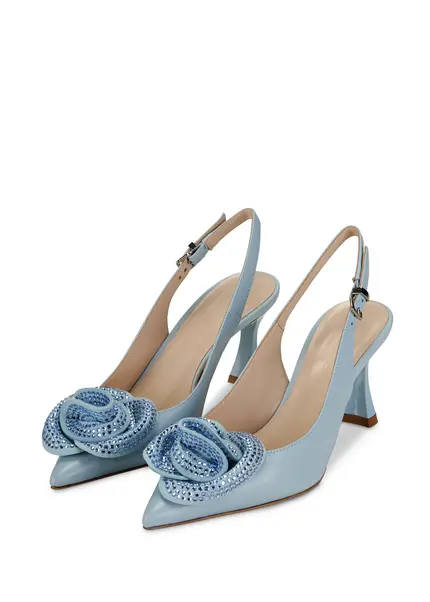 Nicowa Flower-adorned slingback pumps FLONAWIA in LIGHT BLUEarticle number NC9A12702025E-025 zollfrei