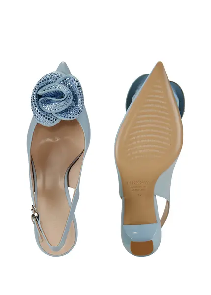 Nicowa Flower-adorned slingback pumps FLONAWIA in LIGHT BLUEarticle number NC9A12702025E-025 zollfrei