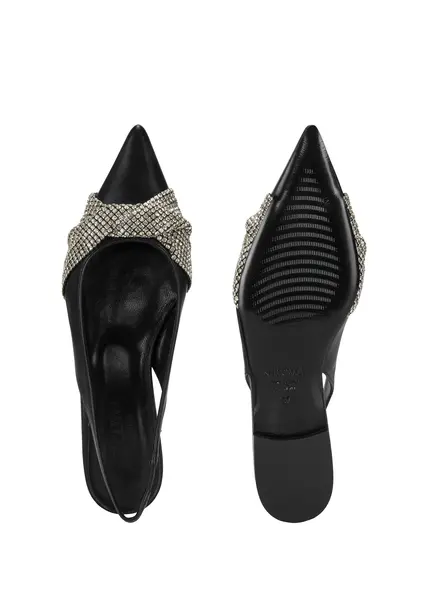 Nicowa Slingback ballerinas with crystal appliqué CRISOLI in BLACKarticle number NC9A12704019E-002 50% Rabatt für begrenzte Zeit