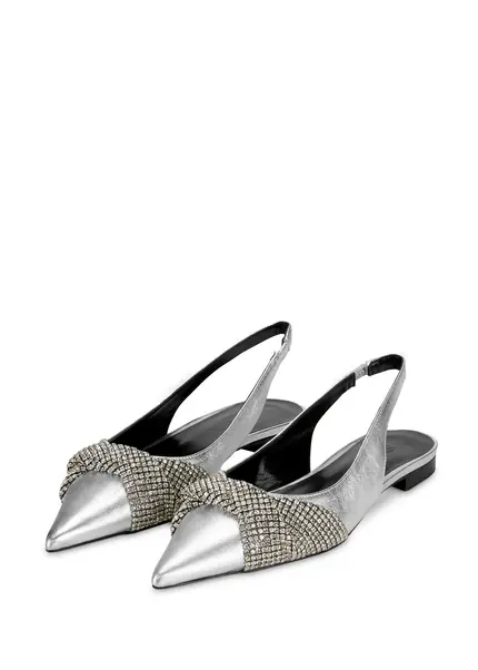 Nicowa Slingback ballerinas with crystal appliqué CRISOLI in SILVERarticle number NC9A12704031E-088 Rabatte dieses Monats