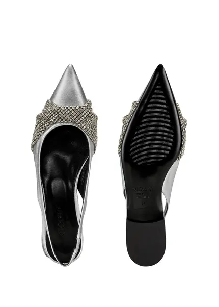 Nicowa Slingback ballerinas with crystal appliqué CRISOLI in SILVERarticle number NC9A12704031E-088 Rabatte dieses Monats