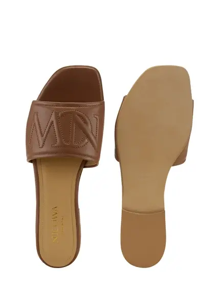 Nicowa Monogram slide sandals - LAUREWI NCW in Brownarticle number NC8A18003027E-151 Fabrik Onlineshop