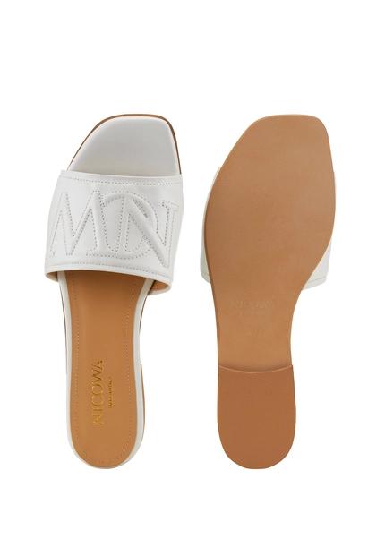 Nicowa Monogram slide sandals - LAUREWI NCW in Creamarticle number NC8A18003012E-072 Sonderangebot