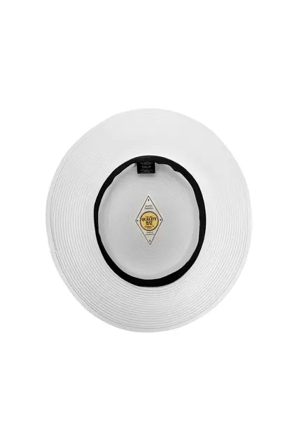 Nicowa Classic boater hat with band MONTANIO in WHITEarticle number NC9A11601011E-004 Großer Ausverkauf