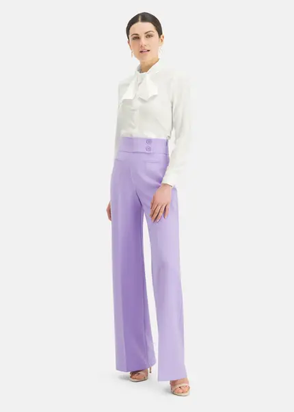 Nicowa Subtle Marlene trousers with a high waist - COREANA in LILAarticle number NC6A12009064E-145 Exklusive Angebote