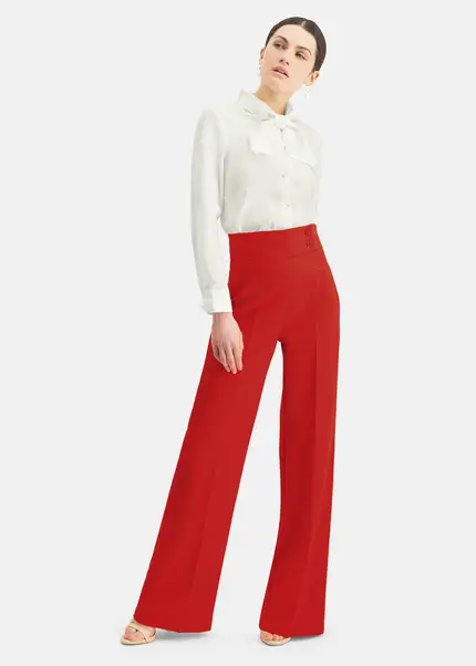 Nicowa Timeless Marlene trousers with creases - COREANA in REDarticle number NC6A12008014E-047 Blitzangebot