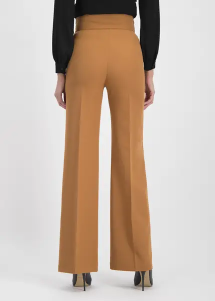 Nicowa Elegant COREANA high-waisted trousers with wide leg in CARAMELarticle number NC3A02016037E-135 Große Rabatte