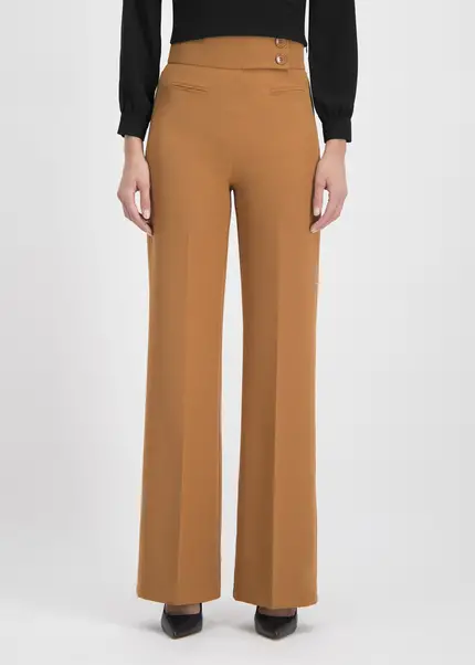 Nicowa Elegant COREANA high-waisted trousers with wide leg in CARAMELarticle number NC3A02016037E-135 Große Rabatte