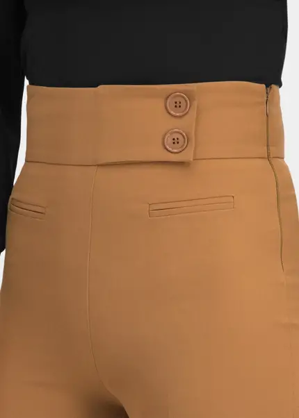 Nicowa Elegant COREANA high-waisted trousers with wide leg in CARAMELarticle number NC3A02016037E-135 Große Rabatte