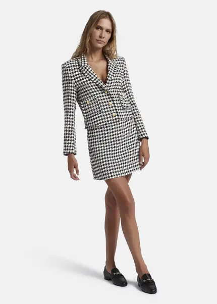 Nicowa Simple mini skirt made of bouclé LANITO in BLACK MULTICOLORarticle number NC8A22502019E-002 Riesige Ersparnisse