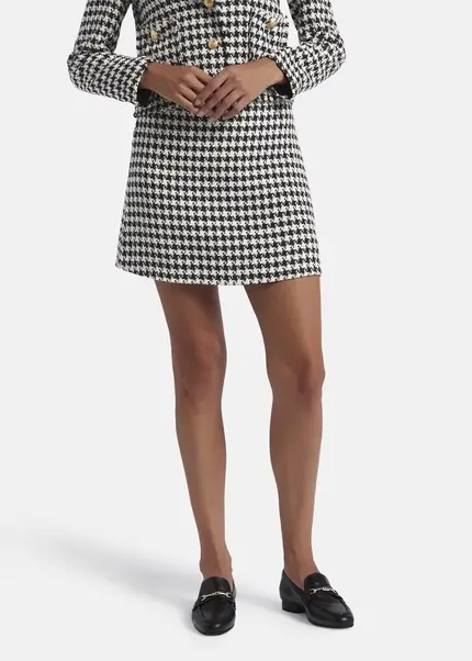 Nicowa Simple mini skirt made of bouclé LANITO in BLACK MULTICOLORarticle number NC8A22502019E-002 Riesige Ersparnisse