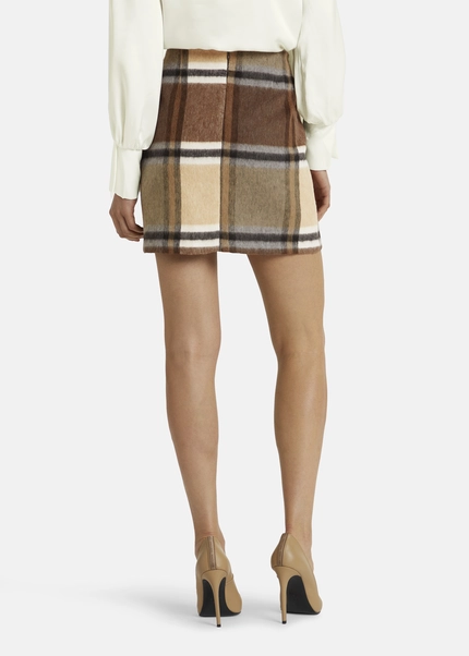 Nicowa Checked mini skirt LANINO with wool in BROWNarticle number NC7A24005017E-151 Tiefpreis