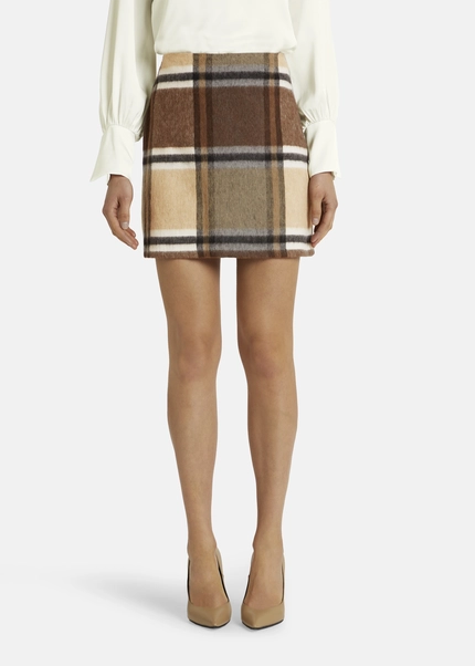 Nicowa Checked mini skirt LANINO with wool in BROWNarticle number NC7A24005017E-151 Tiefpreis