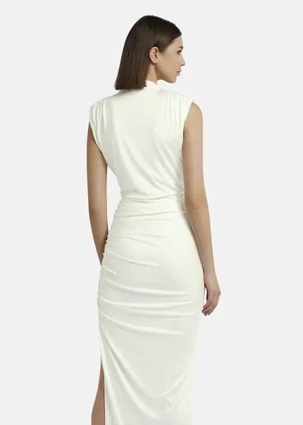 Nicowa Draped maxi dress in jersey - MICATE in WHITEarticle number NC9A1401611E-004 Letzte 2 Tage