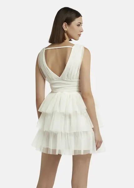 Nicowa Tulle mini dress - STELLOWA in whitearticle number NC9A1400411E-004 Bis zu 65% Rabatt