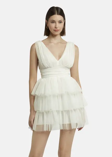 Nicowa Tulle mini dress - STELLOWA in whitearticle number NC9A1400411E-004 Bis zu 65% Rabatt