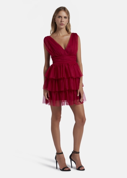 Nicowa Mini tulle dress - STELLOWA in dark berryarticle number NC8A22001014E-011 Sonderangebot der Fabrik