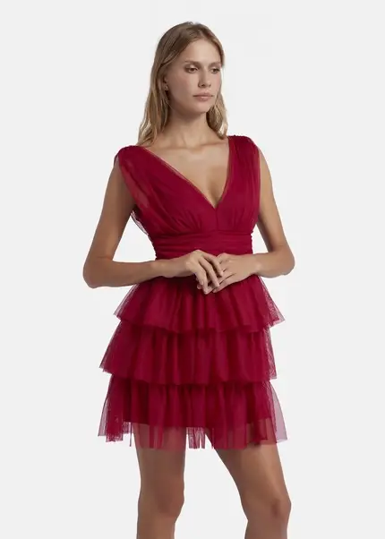 Nicowa Mini tulle dress - STELLOWA in dark berryarticle number NC8A22001014E-011 Sonderangebot der Fabrik