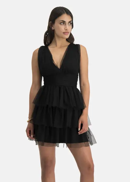 Nicowa Tulle mini dress - STELLOWA in BLACKarticle number NC7A12028019E-002 Discount Store für neue Produkte