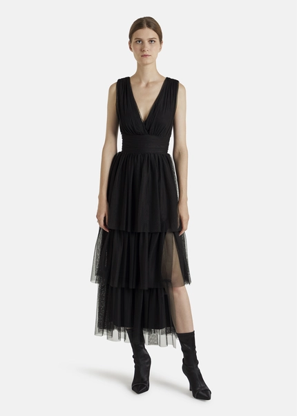Nicowa Tulle maxi dress BALINO in BLACKarticle number NC7A12026019E-002 Super Rabatt