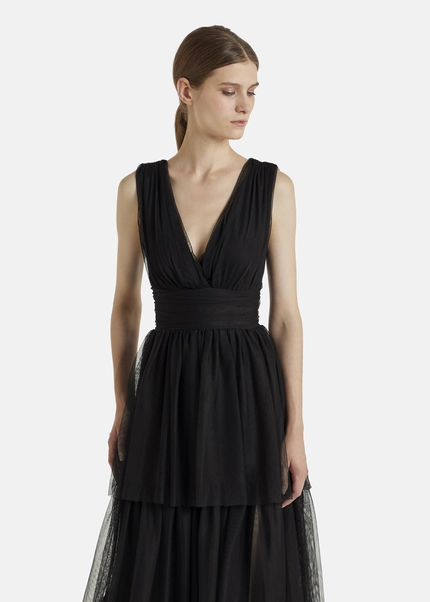 Nicowa Tulle maxi dress BALINO in BLACKarticle number NC7A12026019E-002 Super Rabatt