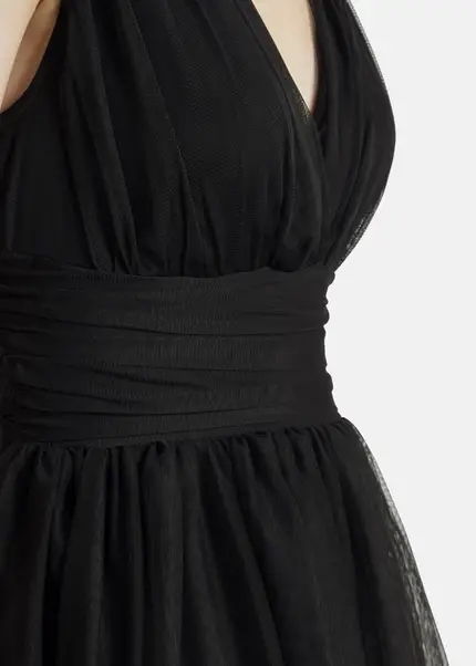 Nicowa Tulle maxi dress BALINO in BLACKarticle number NC7A12026019E-002 Super Rabatt