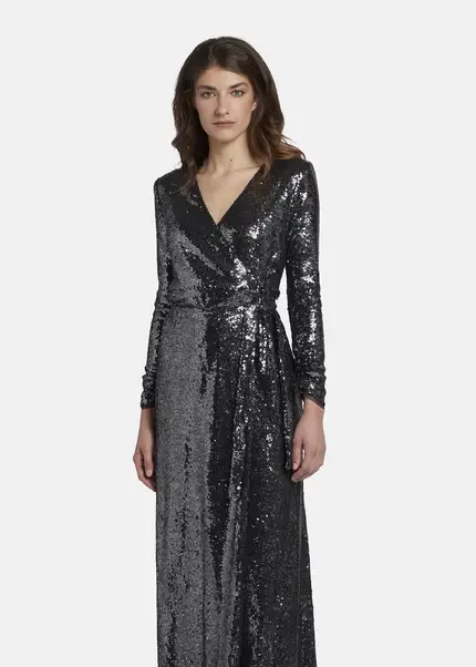 Nicowa Maxi sequin wrap dress - MILOWA in SILVERarticle number NC8A22012031E-088 Riesige Rabatte