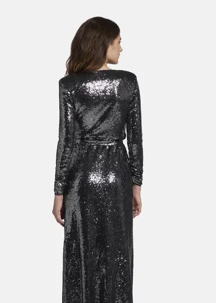 Nicowa Maxi sequin wrap dress - MILOWA in SILVERarticle number NC8A22012031E-088 Riesige Rabatte