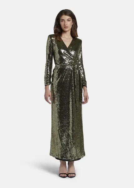 Nicowa Maxi sequin wrap dress - MILOWA in GOLDarticle number NC8A22011023E-131 50% Rabatt mit kostenlosem Versand