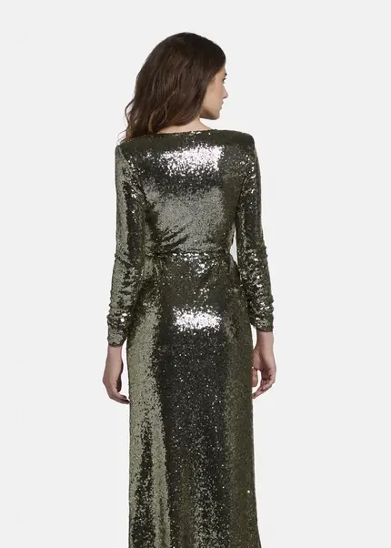 Nicowa Maxi sequin wrap dress - MILOWA in GOLDarticle number NC8A22011023E-131 50% Rabatt mit kostenlosem Versand