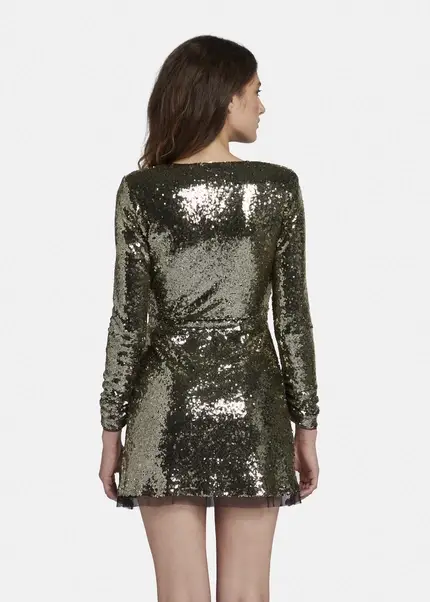 Nicowa Mini sequin wrap dress - MILOWA in GOLDarticle number NC8A22010023E-131 Clearance-Verkauf