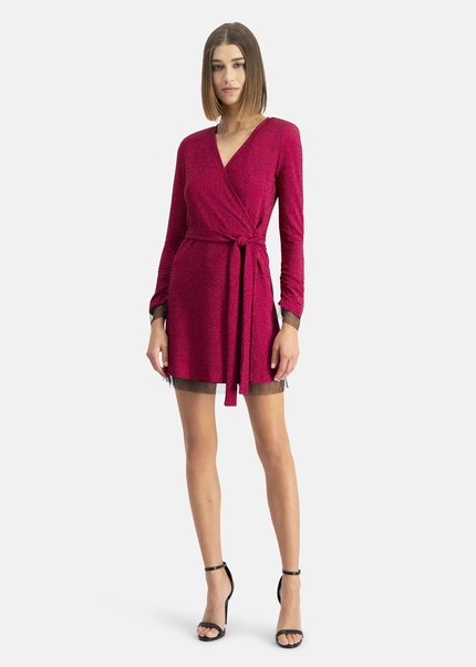 Nicowa Mini wrap dress in lamé- MILOWA in PINKarticle number NC7A24038044E-139 Fabrikladen