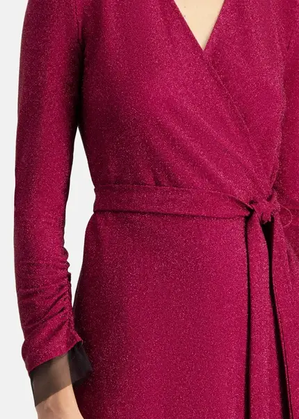 Nicowa Mini wrap dress in lamé- MILOWA in PINKarticle number NC7A24038044E-139 Fabrikladen