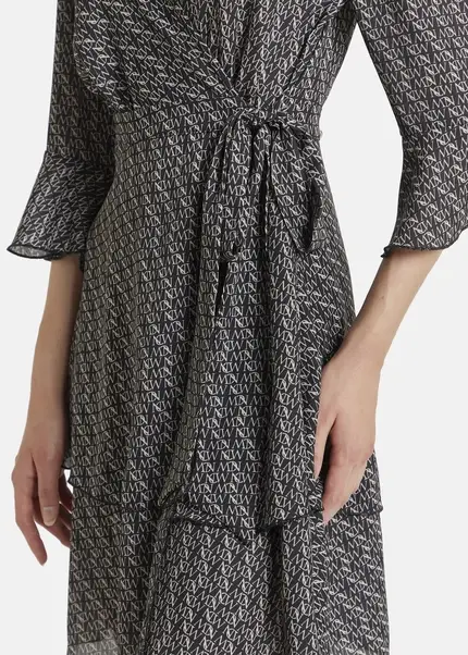 Nicowa Wrap dress with NCW monogram- NIOGRA in BLACKMONOGRAMarticle number NC7A32014019E-153 Begrenzt auf 3 Tage